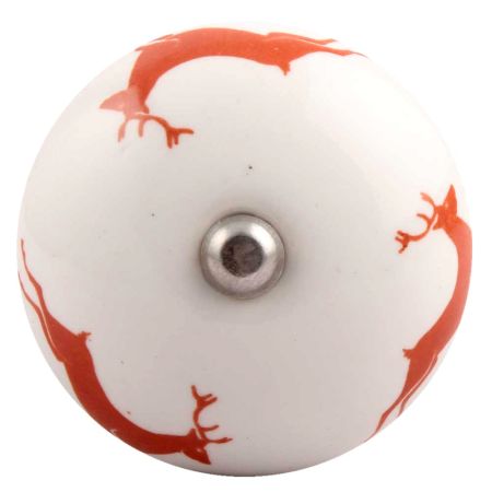 Brick Red Runing Rein Deer Pattern Ceramic Wine Stopper